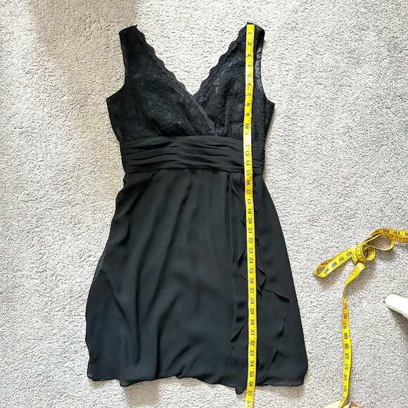 JESSICA HOWARD PETITE | Women's  Lace Chiffon Petite Dress | Black | Size: 10P - Picture 6 of 8